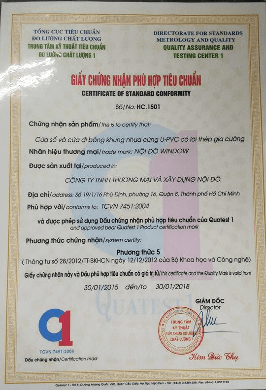 giấy chứng nhận nội đô windows
