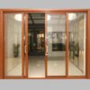Cửa Nhôm Kính Giả Gỗ 4 Cánh Cửa Đi