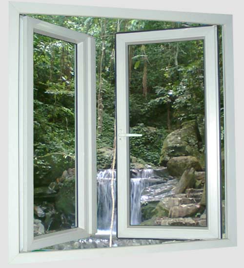cửa sổ 2 cánh mở xoay cửa nhựa lõi thép
