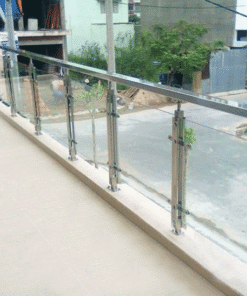Lan Can Kính Cường Lực Trụ Cao Bằng Inox 304