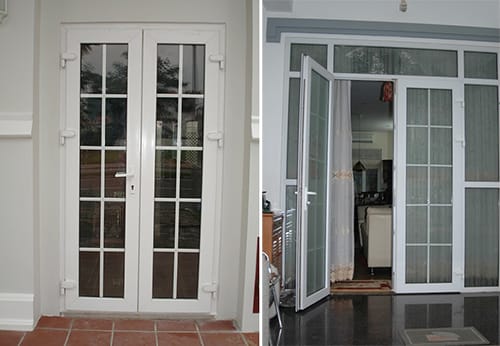 mẫu cửa nhựa lõi thép 2 cánh cửa đi đẹp, hiện đại